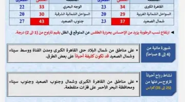 رطوبة مرتفعة وأمطار خفيفة.. الأرصاد تكشف تفاصيل الطقس والظواهر الجوية اليوم الجمعة